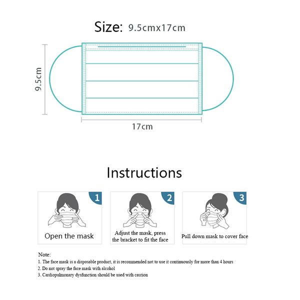 

в наличии 10/30/50шт одноразовые пылезащитные маски для лица рот анти-pm2. 5 анти-грипп дыхательная безопасность анти-пыль маска для лица