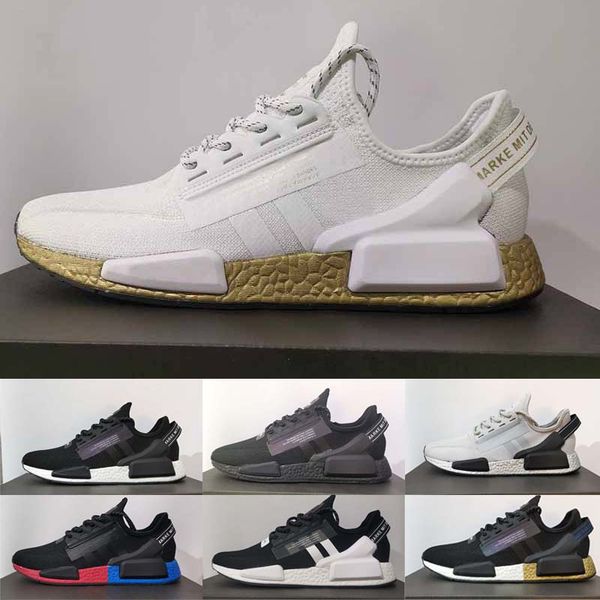 

new v2 men women running shoes og core black white gold outdoor breathable mens trainers sports sneakers size 36-45