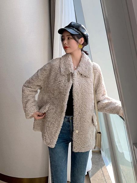 

natural fur coat women 100% wool jacket women clothes 2020 parka real fur winter coat real leather jacket 2020tw32 yy2406, Black