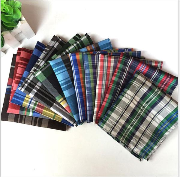 

polyester material fashion chequered suit pocket towel, Blue;purple