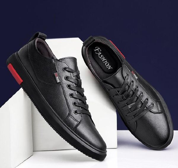 

men genuine leather shoes outdoor spring autumn fashion men loafers shoes breathable light boat k3, Black