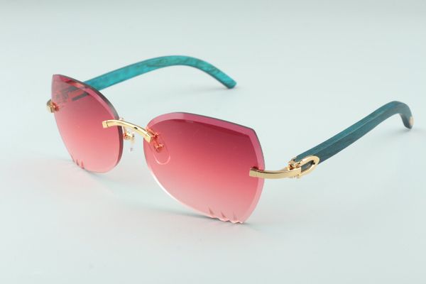 

2019 a3524017-3 trimming cutting lenses sunglasses, natural teal wooden temples glasses, size: 18-135mm, White;black
