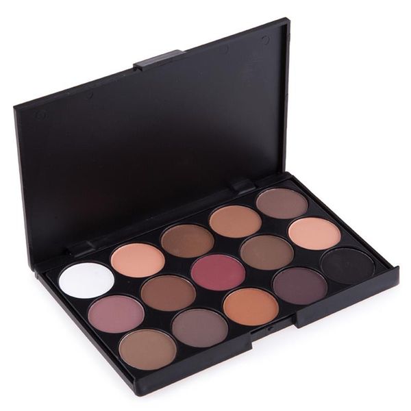 

Whosesale Newest 15 color eyeshadow with eye shadow brush the earth smoky palette pearl-light makeup tray set foreign trade top seller