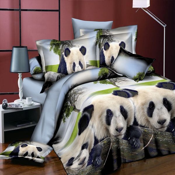 

3d pandas bedding set  twin size duvet cover bed sheet pillow cases bed linen set