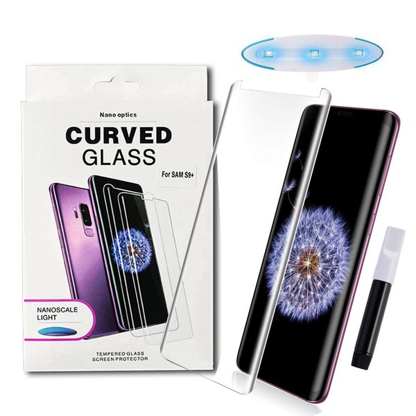 

Nano Full Liquid Glue 3D Tempered Glass Screen Protector For Samsung Galaxy Note 8 S8 S9 Plus Note 9 With Install Kit&UV Light