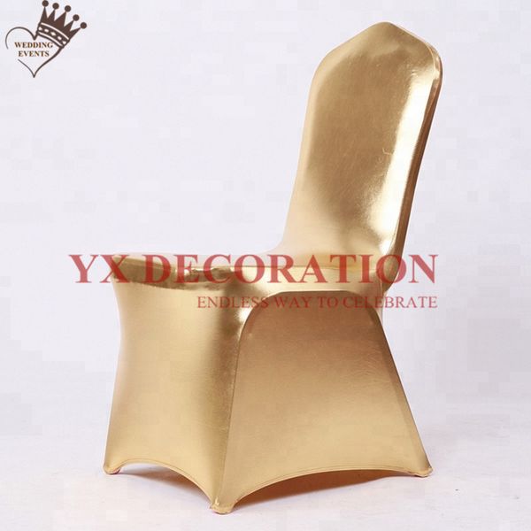 

bronzing coated lycra spandex chair cover stretch metalic chair covers for wedding event decoration