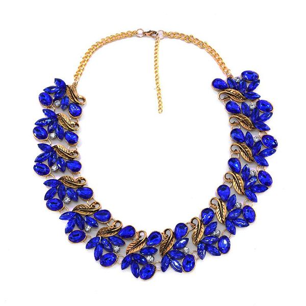 

european and american popular retro exaggerated diamond necklace false collar over drilling diamond jewelry wholesale popular women's n, Silver