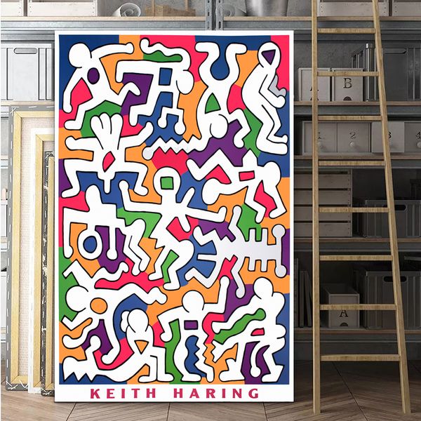 

keith haring original art poster print abstract painting wall pictures for home decor cuadros decoracion unframed