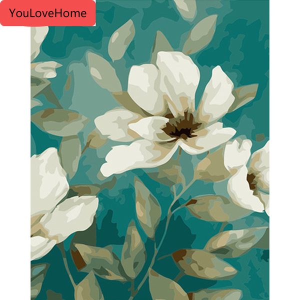 

живопись по номерам цветочный рисунок на холсте ручная роспись наборы картин художественный подарок diy домашнее украшение ручная роспись жи