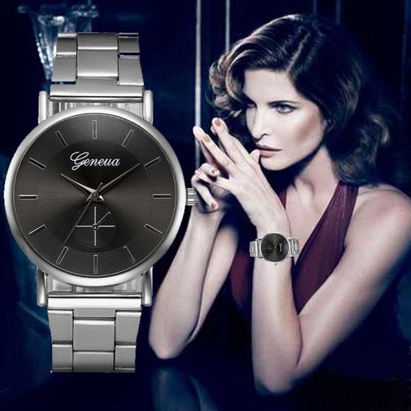 

fashion man women crystal stainless steel analog quartz wrist ladies women wrist watches dress watch gifts party decoratio, Slivery;brown