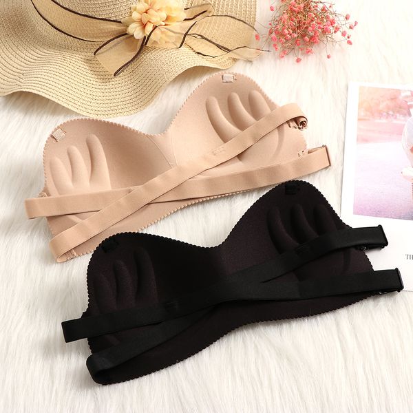 

women underwears strapless bra women silicone bra seamless breathable bra seamless solid lingerie wedding invisible bras, Red;black