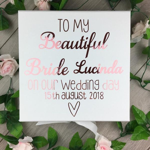 

personalised bride bift box white gift for the bride, wedding box, proposal gift box, box,will you be my maid of honor box