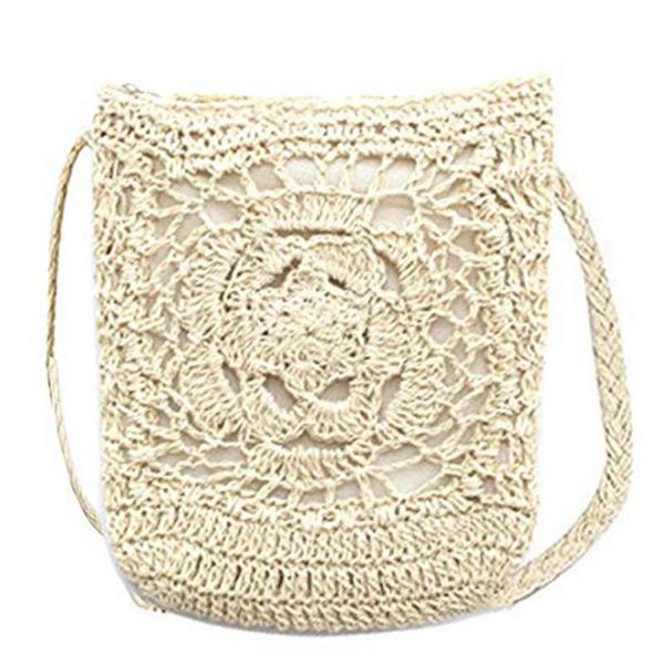 

designer-women cute crochet sling beach summer purse straw shoulder handbag