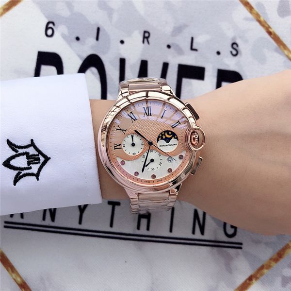 

Горячая топ марка луна фаза функция диаметр 48 мм кварцевые часы часы полный указа