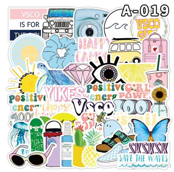 

2020 new arrival 50 non-repeating selling vsco style simple auto motorcycle electric notebook car luggage refrigerator diy stickers k5