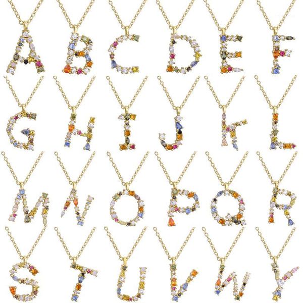 

pendant necklaces long necklace 26 alphabet pendants letters chains for women men multicolor fashion charm1, Silver