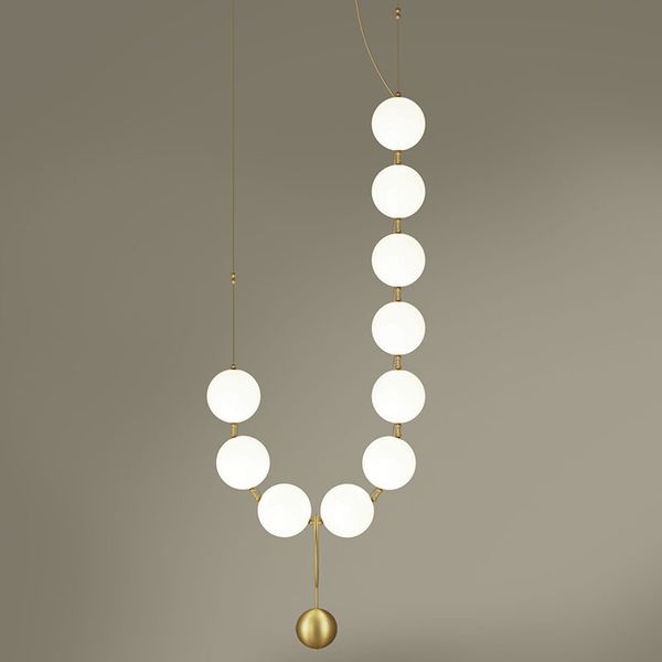 Semplicità di lusso Collana di perle Lampadario della hall Luci d'arte in vetro Modello di soggiorno Showroom Hall Personalità Lampade a bolle