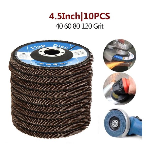 

10pcs high density scrub flap disc abrasive grinding wheels 40/60/80/120 grit for angle grinder