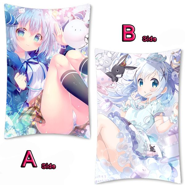 

anime gochuumon wa usagi desu ka kafuu chino cute dakimakura hugging body pillow case bed cushion pilow cover 2way 35x55cm