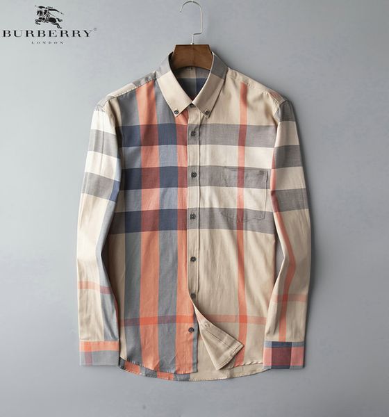 

bbr burb brand mens designer short sleeve shirts firmate dress shirts fashion casual luxury shirt plaid shirt homme button up 0051
