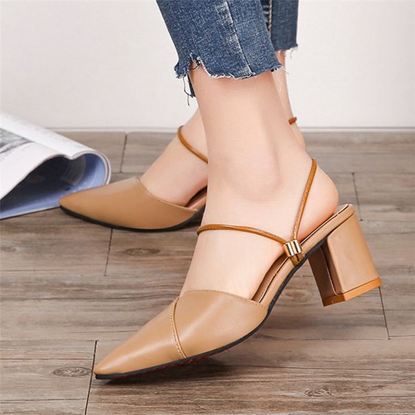 

women ladies shoes summer women's pointed sandals fashion high-heeled slippers casual ladies' shoes for women girls, Black;white