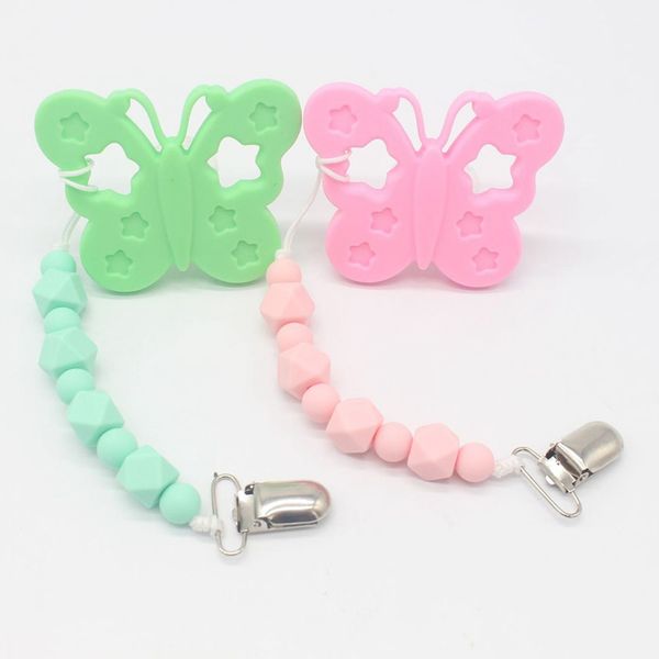 

baby dummy chain silicone pacifier clips bead dummy clip infant handmade newborn teether toy