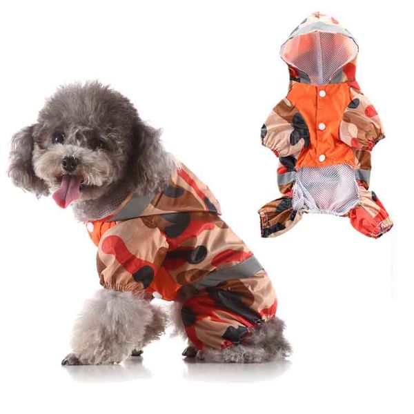 

dog climbing raincoat with rainbag dog rain jacket