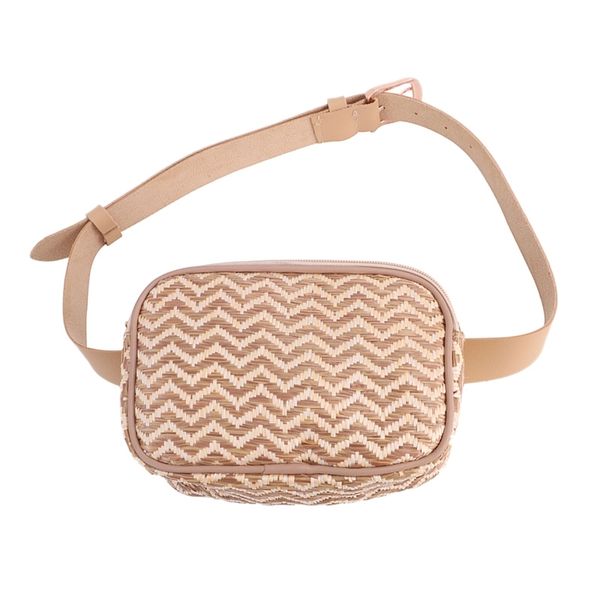 

солома женщины волна stripe сумка талии обновления ремень женский ручной rattan площади дизайн summer beach bag travel pack сундук обновлени