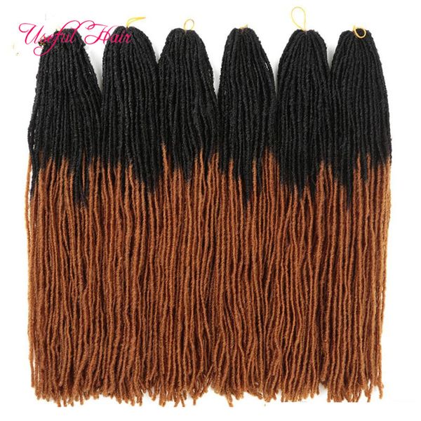 Dreadlocks ombre bionde Estensioni dei capelli all'uncinetto tessuto sintetico dei capelli Intrecciare i capelli da 18 pollici Sister Micro Locks dritto 27 fili whoelsae