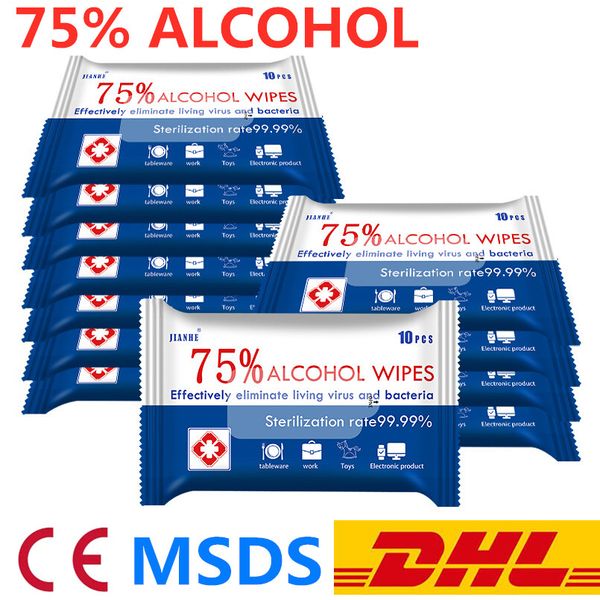 

75% rubbing hand alcohol wipes individually wrapped for electronics disinfecting antibacterial wipes first aid sanitizer dhl ups