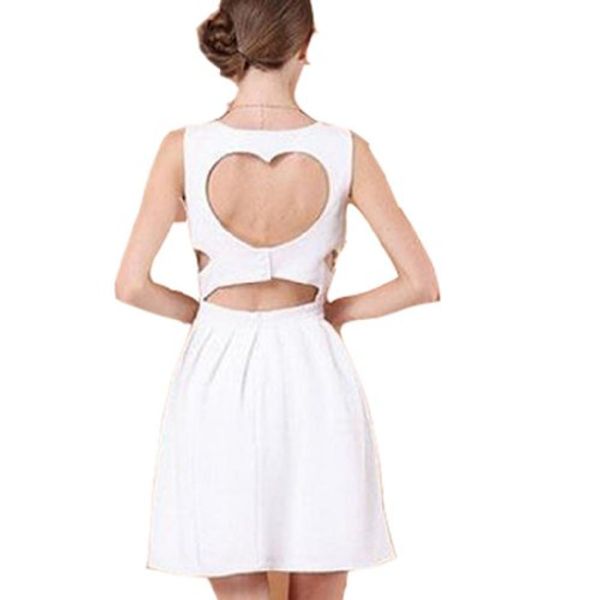 

wiipu womens white heart open back cocktail slim mini dress (j460, Black;gray