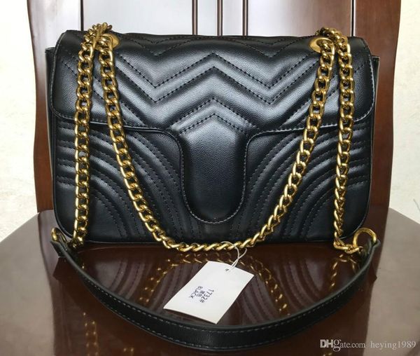 

2019 arrived women marmont shoulder bags women luxury gold chain crossbody bag handbags hearts designer female message bag 27cm