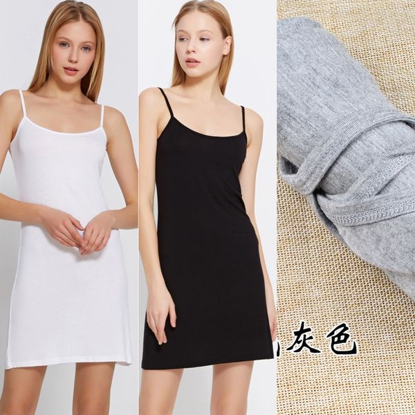 

5cyt3 (modal 40 a version suspender suspender skirt sling skirt) loose slim simple solid color inner cover mid-length sling base skirt vest, Camo