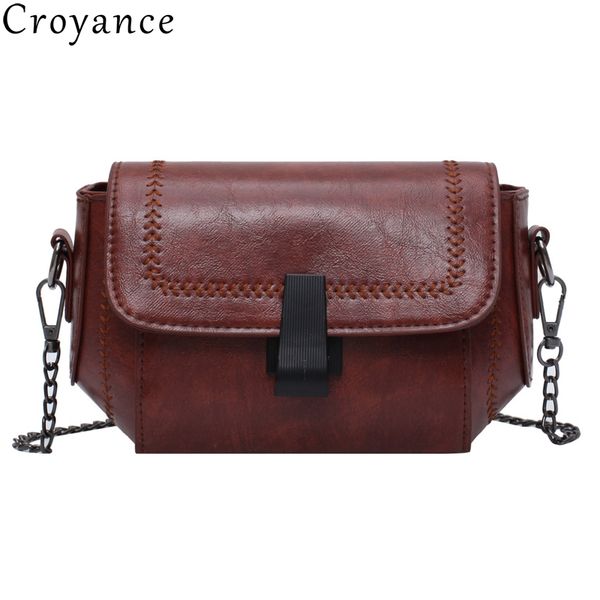 

croyance vintage women pu leather handbag cute small shoulder bag crossbody totes messenger bags satchel purses