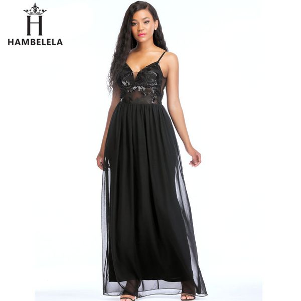 

платье hambelela лето женщины maxi партии вечера elegant sequined шифоновое платье сексуальный см через длинные платья женщин vestidos, Black;pink