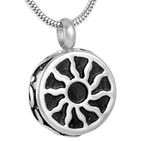 

ijd8854 черный узор из нержавеющей стали кремация подвеска для пепла урна мемориал ожерелье на подарок мужчины ювелирные изделия подарка, Silver