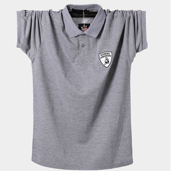 

2018 men's polo shirt plus fertilizer to increase short-sleeved lapel t-shirt solid color fashion tees size m-6xl, White;black