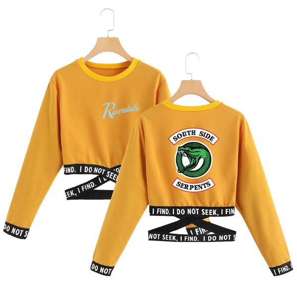 

riverdale sweatshirt fashion personality small sweatshirt women exclusive the streets long sleeves lumbar clothes 2xl, Black