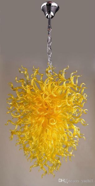

yellow shape hand blown glass led chandelier light modern art decor colorful murano glass pendant lamps chihuly style hanging led chandelie