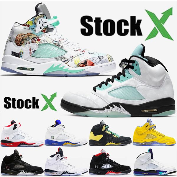 

2020 new arrival basketball shoes 5s jumpman air jordan retro wings island green for mens luxury designer sneakers 7-13, White;red