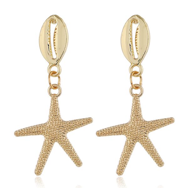 

new fashion personality alloy shell starfish earring accessories wholesale, Silver