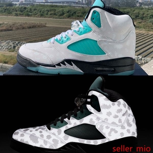 

2020 new island green jumpman 5 basketball shoes for men 5s 3m reflective sneakers mens trainers sports des chassures zapatos size 13