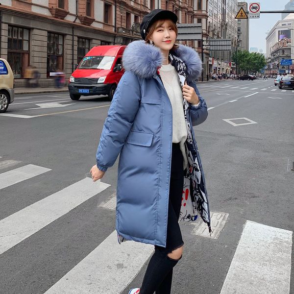 

women's down & parkas jaycosin jacket women 2021 winter coat double-sided wear hooded thick warm slim long overcoat l401106, Black