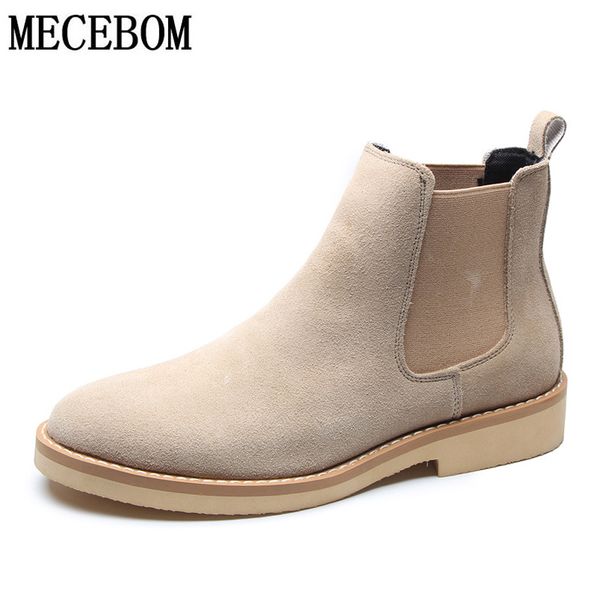 

men's boots quality cow leather big size 37-47 men's boots comfortable plush warmth increase high outdoor snow, Black