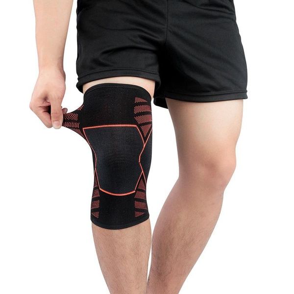 

сжатие поддержка 1шт профессиональный наколенники рукава вязаная gym приседания нога protector открытый, Black;gray