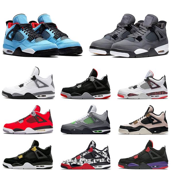 

jumpman bred cool grey 4 iv 4s travis mens basketball shoes mushroom encore pizzeria black cat men women trainers sports sneakers size 36-47