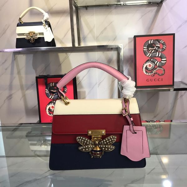 

designer luxury handbag women luxury designer shoulder bag classic vintage bee decoration glass beads buckle fashion designer crossbody bag