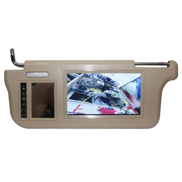 

7 inch car sun visor mirror screen lcd monitor dc 12v beige interior mirror screen left side for av1 av2 player camera