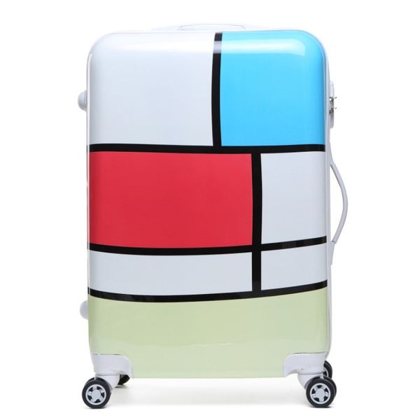 

men women plaid travel luggage/women vintage stripe suitcase on wheels/ 20'' 24inch abs hardside trolley boarding bags