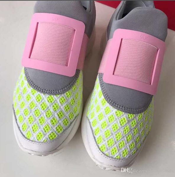 

mesh breathable female platform sneakers slip on elastic luxury design women walking runner shoes 35-40, Black